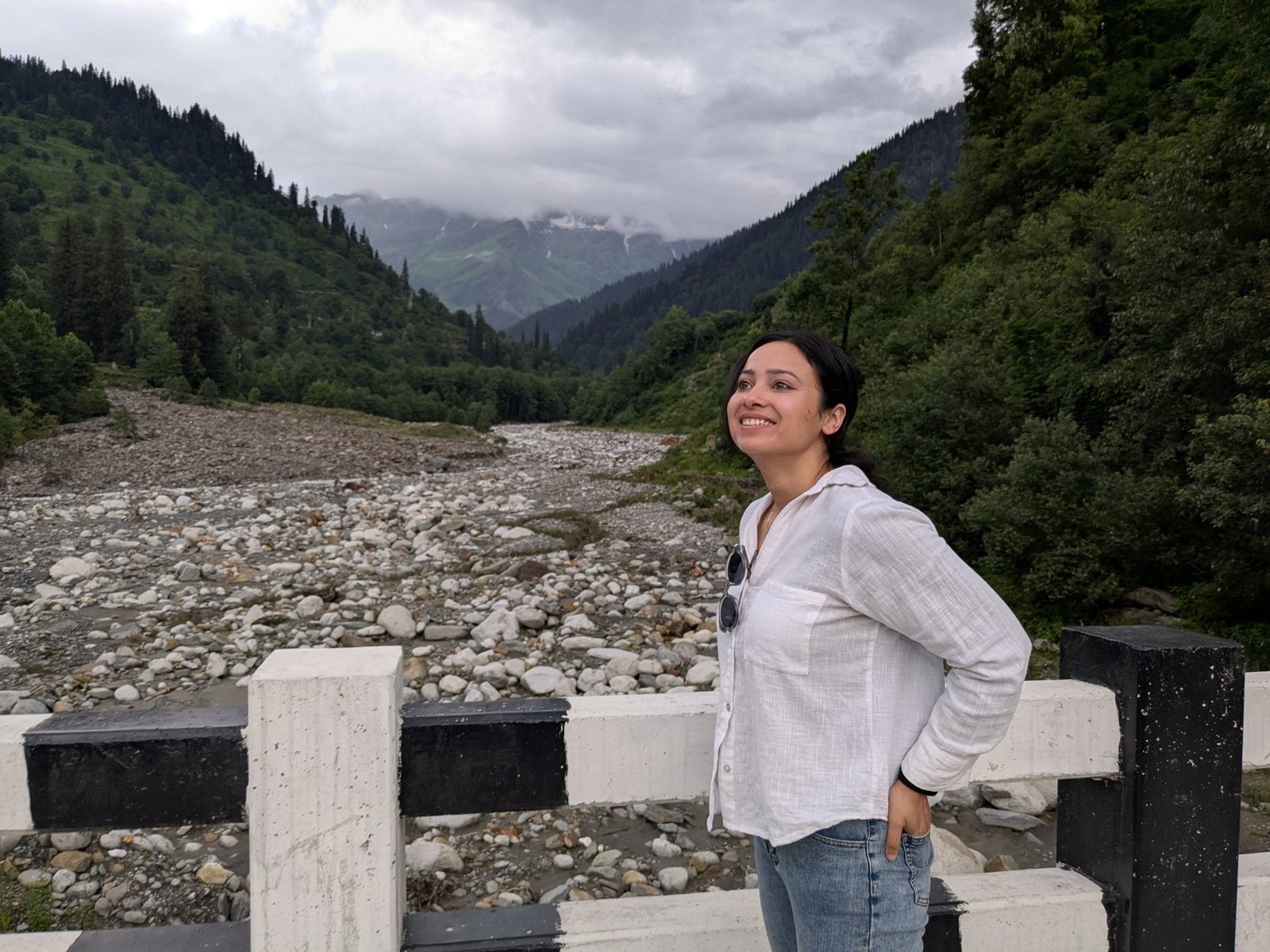 Traveller in the valley near Sissu
